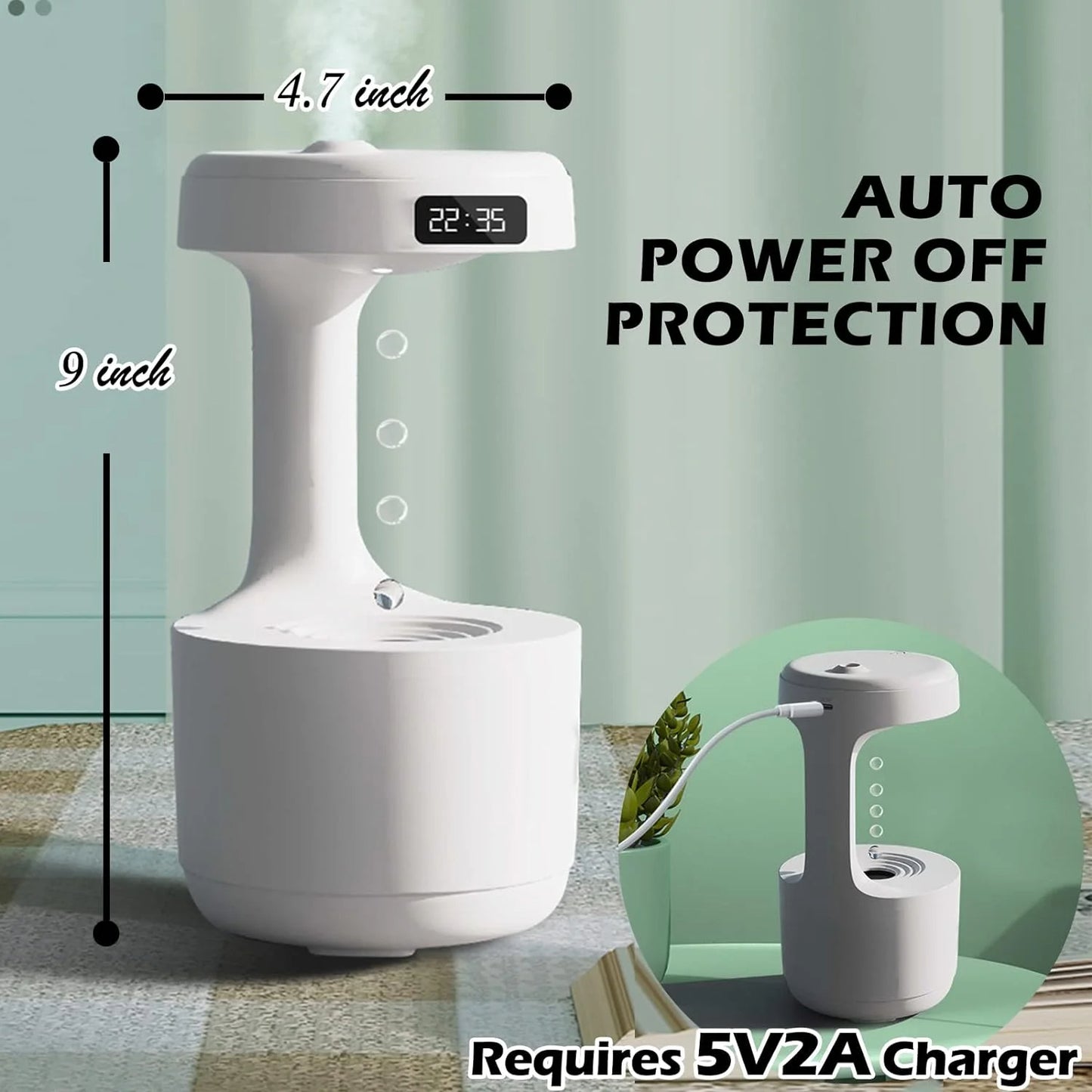 AquaFlow: Humidificador Antigravedad con Luz Nocturna